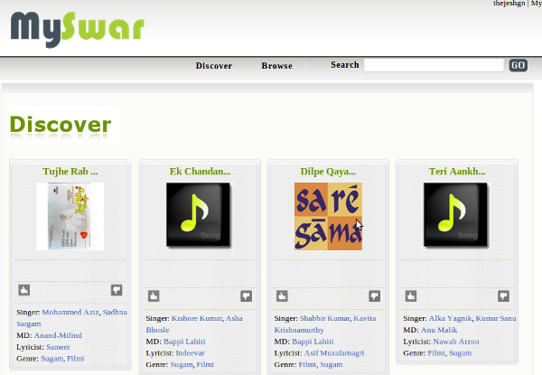 Discover music on MySwar