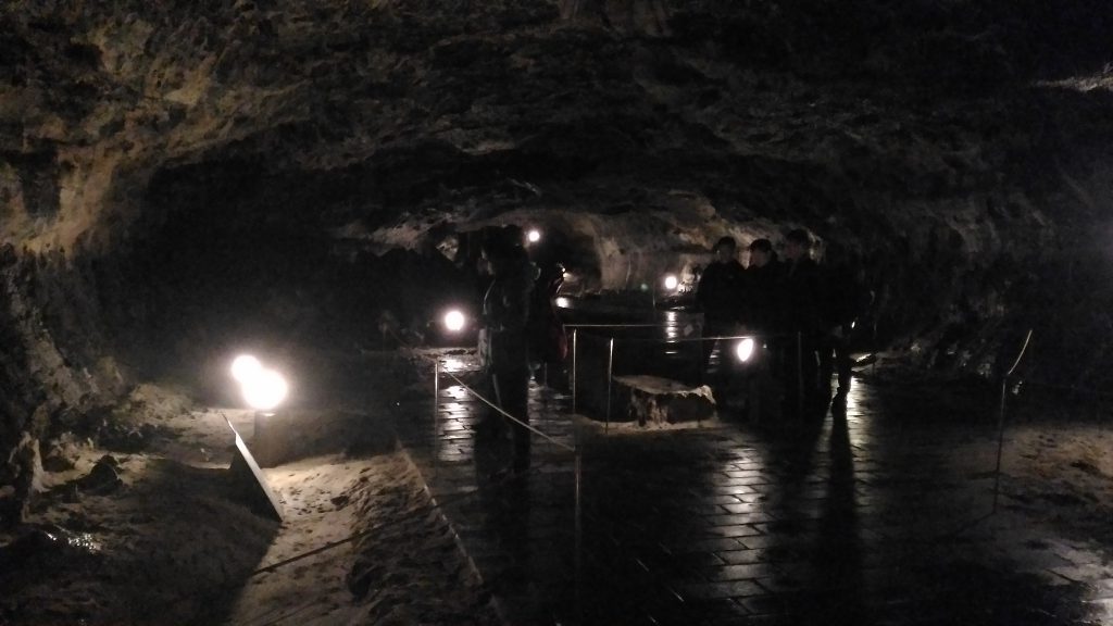 Caves are quite dark and cold. Thank fully there is enough artificial light.