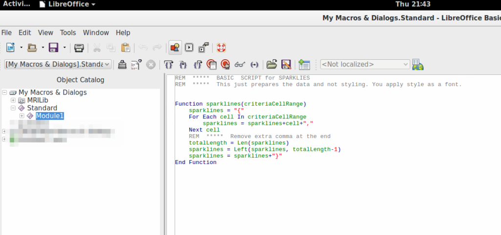 Screenshot of Creating a macro