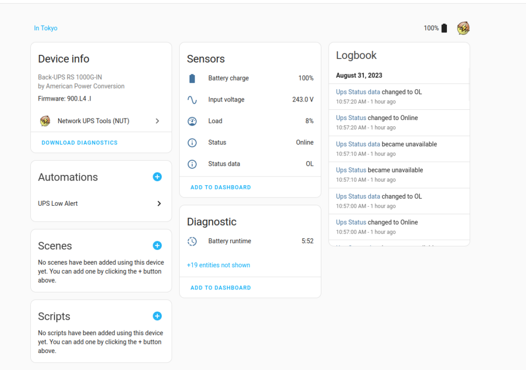 NUT setup on Home Assistant