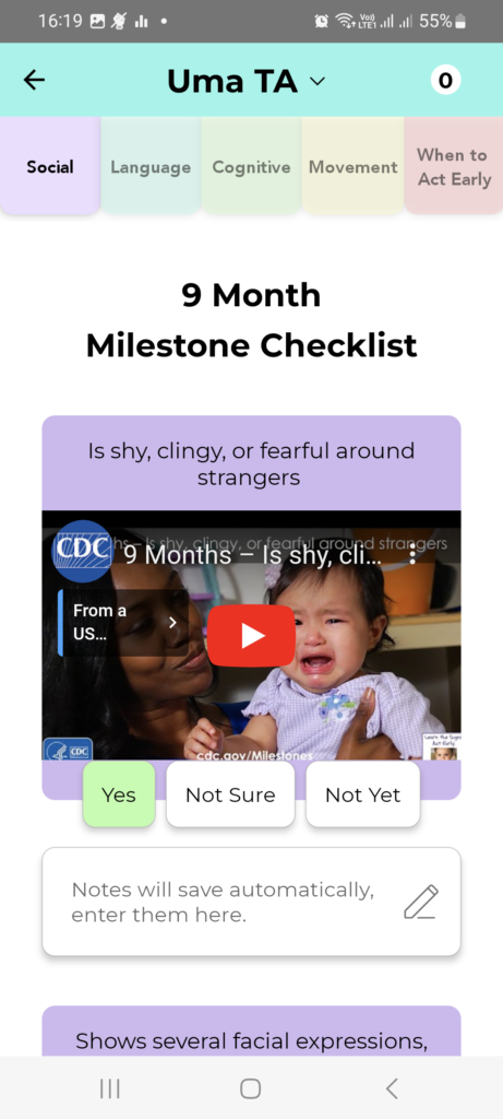 CDC's Milestone App
