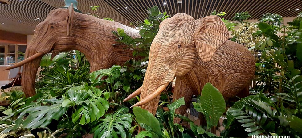 Elephant statue made up of Lantanas at Kempegowda International Airport Bengaluru.